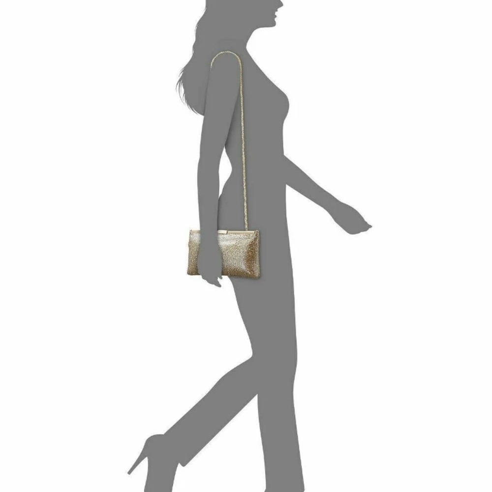Adrianna Papell Gold Clutch with Chain Strap